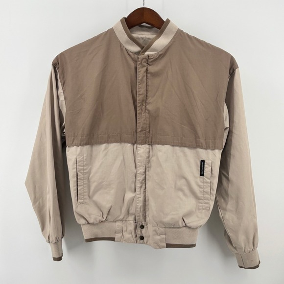 Members Only Other - Members Only Vintage Reversible Racer Jacket Tan Brown Mens 38 Bomber 28593